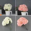 Flores decorativas 10 unidades/moço linda rosa artificial buquê de noiva para casamento baile de formatura Roma Gass