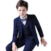 Anzüge Blume Jungen formelle Hochzeit Anzug Kinder Abschlussball Party Smoking Blazer Kindertag Pinao Performance Kostüm Schuluniform 2-14T 230802