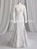 Robe de mariée sexy à paillettes avec manches longues détachables jupe superposée perlée chérie dentelle appliques sirène robes de mariée