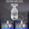 2.4g ampoule e27 caméra de surveillance vision nocturne couleur automatique suivi humain zoom moniteur de sécurité intérieur caméra wifi