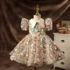 Robes de fille robe d'un an princesse 2023 paillettes pour enfants spectacle à pied fleur garçon hôte Piano Performance