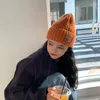 Berretti Cappelli invernali da donna Cappellino lavorato a maglia in cashmere Tinta unita Studenti Cappello spesso spesso all'aperto Hip Hop coreano da strada