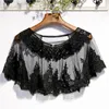 Scarves Women's Spring Summer Black Lace Patchwork Mesh Pashmina Female Sunscreen Shawl Cloak R1503