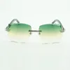 Nowe fabryczne bezpośrednie luksusowe okulary przeciwsłoneczne 0286o Naturalne czarne teksturowane Buffalo Horn High-end Grawerses Grawerowanie soczewek