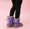 Buty gorące designerskie buty dla dzieci Australijskie śnieżne buty zimowe Bailey Bow Dziewczyna chłopiec potrójne czarne różowe khaki botki kostki 26-35 UN12 T230803