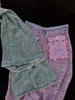 Calças femininas de duas peças 2023ss primavera outono luxo mulheres lanterna manga camisola de malha jumpers longos ternos senhora 2 conjuntos cor gdnz 322 230802