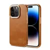 Luxe echt lederen Vogue -telefoonhoesje voor iPhone 15 14 13 12 Pro Max Sturdy Senior Business Full Protective Soft Soft Bumper Plating Solid Color Back Shell Shockproof