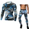 Running Sets 2023 Quick Dry Comouflage Mens 2pcs/set Compression Sports Suits Skinny Tights Clothes Gym Fitness Camo Sportswear