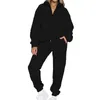 Women's Two Piece Pants Zipper Pullover Long Sleeved Hoodie Sports Set Ladies Formal Pant Suits Dress