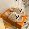 authentic womens winter fur slipper low price famous designer sandals womens fuzzy fluffy indoor slipper slides top quality brown cream pink furry coach sandels