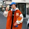 Giacche da uomo giacca con cappuccio cardigan in puro cotone primavera e autunno in uniforme da baseball abbigliamento uomo tasca a contrasto di colore kpop 230803