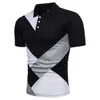 Мужские рубашки T 2023 Покрестная иностранная торговля на летнем европейском размере футболка с сплайдером с коротким рукавом поло