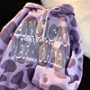 Męskie bluzy bluzy 2021 Elegancka haft królika kawaii z kapturem Autumn Hip Hop Street Fashion damskie gotycka koreańska moda Z230803