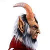 Masques de fête Halloween Cosplay Diable Masque Carnaval Fête Monstre Costume Props Noël Horreur Démon Krampus Masque L230803