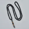 Hänge halsband mode lychee naturlig svart hematit snidpärlor kedja män halsband souvenir smycken gåva