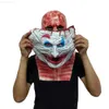 Maschere per feste Halloween Spaventoso Bloody Skull Joker Maschera Cosplay Horror Clown Doppio strato Scheletro Demone Killer Casco in lattice Costume da festa Pr L230803