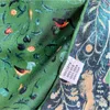 Scarves Army Green Luxury Natural Silk Scarf Women Spring Printed Bird Real Twill Wraps Square 53cm Bandana Lady Hijab