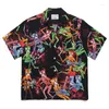 Camicie casual da uomo Multi versioni Ghost Graffiti Pattern Stampa Wacko Maria Short Shirt Uomo Donna Alta qualità Hawaii Beach Style Top