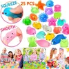 Decompression Toy 25Pcs Glitter Mochi Squishy Toys Mini Animal Anti stress Playthings Kawaii Stress Reliever Funny Kids Gift for Home Party Favors 230802