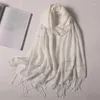 Halsdukar Luxury Cashmere Scarf Women Cashew Jacquard Weave Silver Silk Pashmina Shawl Wraps Filt Tassels Beach Stoles Echarpe Ponchos