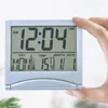 طاولة الساعات قابلة للطي LCD Digital Alarm Flip Clock Desk التقويم الدائم تقويم درجة حرارة محطة Travel Ectronic للمنزل