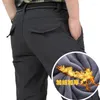 Shorts pour hommes hiver européen et américain pantalon de charge multi-poches à séchage rapide en plein air avec tube droit épaissi en peluche Windpr