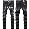 Męskie dżinsy Hip Street Pants Trend Trend Zakres Zakres Rozciągnięty czarny moda Slim Fit Motocycle Motocycle Denimowe spodnie spodnie CXG08031