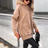 Women's Hoodies Versatile Hooded Sweater With Pocket And Side Slit For Casual Street Style Or Office Chic! Dropship