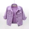 Femmes Vestes Femmes Denim Veste Printemps Automne Manteau Court Rose Jean Vestes Casual Tops Violet Jaune Blanc Lâche Tops Dame Survêtement Howdfeo 230803