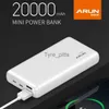 Беспроводные зарядные устройства Arun Mini2 Pro Power Bank 20000MAH 2A PowerBank Portable Charger Внешняя батарея для iPhone 14 13 12 Xiaomi Samsum x0803