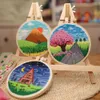 Chinese Style Products Flower Landscape DIY Embroidery Kits Embroidery Stitching Art Needlework Cross Stitch Embroidery with Hoop Home Decoration R230803