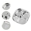Bowls Compartment Plate Eating Stainless Steel Kitchen Tableware Divided Serving Tray