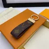 Leather key chain dragonne designer keyring for men women delicate trendy bag pendant car wallet small designer keychain old flower classic PJ047