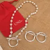 Orecchini da collana impostati per tallone spagnolo di alta qualità da donna in argento placcato bracciale casual anello di lusso unde50 gioielli regalo