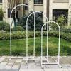 Party Decoration 3pcs/set Metal Balloon Arch Support Kit Outdoor Wedding Iron Circle Backdrop Birthday Artificial Flower Frame