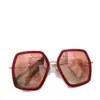 2023 Nuevas gafas de sol de diseñador de lujo Gafas de sol poligonales de moda para mujer de la familia G Ni INS Online Red Same Year of the Pig Edición limitada GG0106s