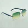 Nouvelles montures de mode lunettes de soleil 0286O avec nouveau matériel lunettes de soleil haut de gamme en bois bleu naturel lentilles de gravure,