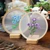 Chinese Style Products Embroidery DIY Material Kits Organza Paintings Hanging Picture Interesting Handicrafts Beginner Embroidery Flower Stitch