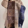 2022 Women's Imitation Cashmere Jacquard Fringed Checkerboard Shawl Factory with the Same Style Roewe Scarf