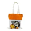 Sac en lin de sublimation d'Halloween Sacs fourre-tout vierges de sublimation Sacs d'épicerie réutilisables pour le bricolage et la décoration Orange Noir