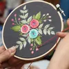 Produkty w stylu chińskim Wzór kwiatowe Zestawy haftowe DIY Haftarnia z bambusa haft haftowe obręcze Cross Stitch Sewing Prezenty rzemieślnicze