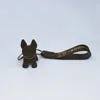 Key Rings Fashion Punk French Bulldog Keychain PU Leather Dog Keychains for Women Bag Pendant Jewelry Trinket Men s Car Ring Chain 230802