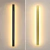 Candeeiro de parede Long Strip Montado na Superfície Minimalista Corredor Varanda Quarto Sala de Jantar Luz de fundo LED Espelho Farol