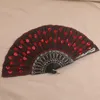 Hand Held Plastic Pauw Opvouwbare Fans Pailletten Multicolor Handheld Fan Chinese Fan voor Bruiloft Dansen Feest Zomer