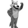 Costume de mascotte dessin animé loup gris mascotte Costumes Halloween événement de noël Costumes de jeu de rôle robe de jeu de fourrure Costume