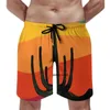 Shorts pour hommes désert coucher de soleil gymnase été Cactus paysage planche décontractée pantalons courts hommes surf séchage rapide imprimé maillot de bain