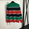 23 FW Women Sweaters Knits Tee Designer Tops With Cartoon Letter Striped High End Luxury Brand Female Crop Top Crew Neck Long Sleeve Shirt Elasticity Outwear Knitwear