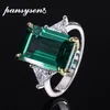 Bröllopsringar Pansysen Vintage 100% 925 Sterling Silver 10x14mm Emerald Aquamarine Citrine Gemstone Ring Luxury Fine Jewelry Drop 230802