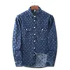 Denim G H FF BB V cd Men's Casual Shirt Shirts Brand Cotton Men Long Sleeve Quality Cowboy for Slim Fit M