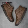 Boots DEKABR Leather Men's Ankle Boots Comfort Platform Walking Boots New Design Soft Leather Office Boots Sports Shoes Z230803